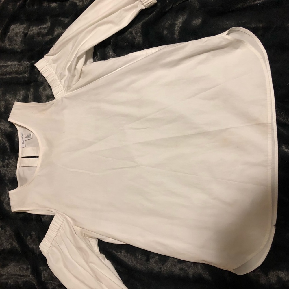 Calvin Klein White Peak-a-boo shoulder